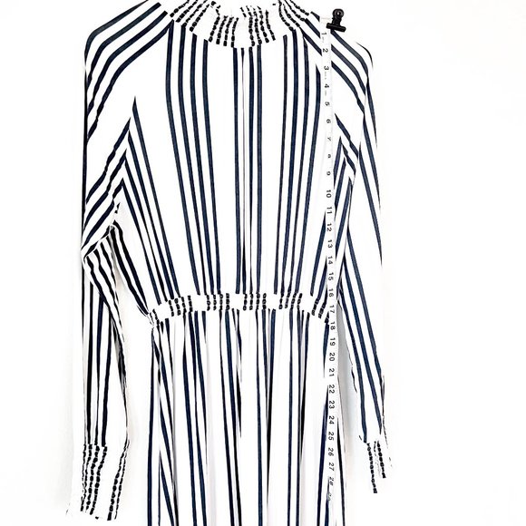 ASOS stripe midi dress w/high neck & elastic waist - Picture 6 of 10